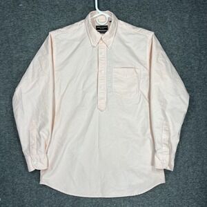 Spier Mackay Shirt Mens 15.5 Pink Oxford Popover Button Down Long Sleeve